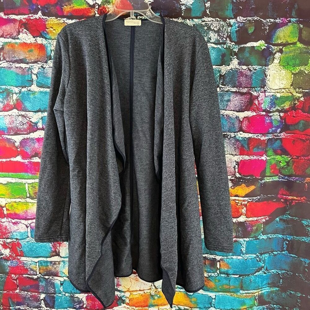 Elegantees Duster Sweater Cardigan Longer Length Size Large Blue